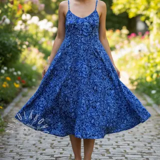 Viskóza RADIANCE Moana navy digital print
