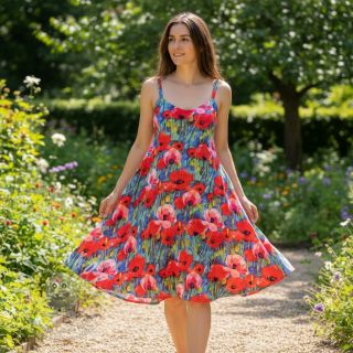 Viskóza RADIANCE Poppies digital print