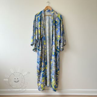 Viskóza RADIANCE Abstract paisley blue digital print