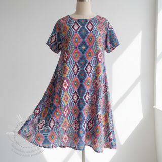 Viskóza RADIANCE Geometric petrol digital print