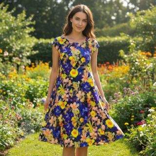 Viskóza RADIANCE Cornelia flowers purple digital print