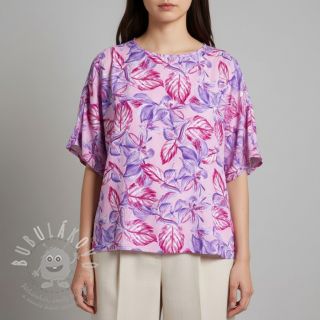 Viskóza RADIANCE Anabella leaves pink digital print