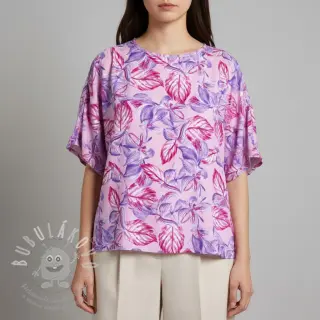 Viskóza RADIANCE Anabella leaves pink digital print