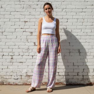 Viskóza RADIANCE Check purple digital print