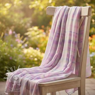 Viskóza RADIANCE Check purple digital print