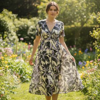 Viskóza ROSELLA STRETCH Flowers