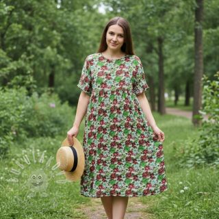 Viskóza RAYON POPLIN Knitted design E digital print