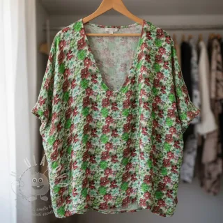 Viskóza RAYON POPLIN Knitted design E digital print