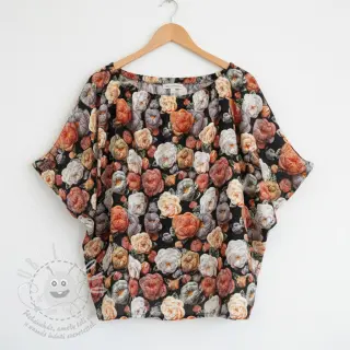 Viskóza RAYON POPLIN Knitted design F digital print