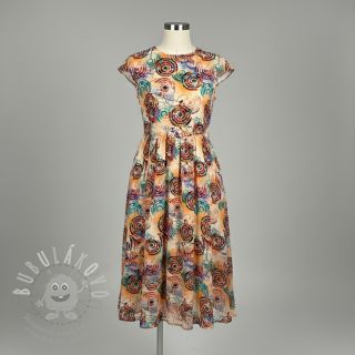 Viskóza RAYON POPLIN Feathers design D digital print