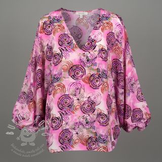 Viskóza RAYON POPLIN Feathers design G digital print