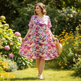 Viskóza RAYON POPLIN Colorful Patterns design D digital print