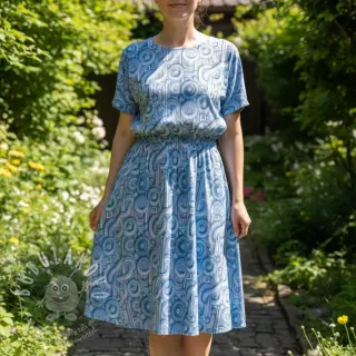 Úplet VISCOSE Unity blue digital print