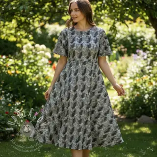 Úplet VISCOSE Structure grey digital print