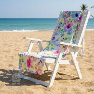 Viskóza STRETCH Watercolour flowers design B digital print