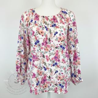 Viskóza LUREX Tossed flowers white digital print