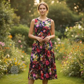 Viskóza LUREX Abstract navy digital print