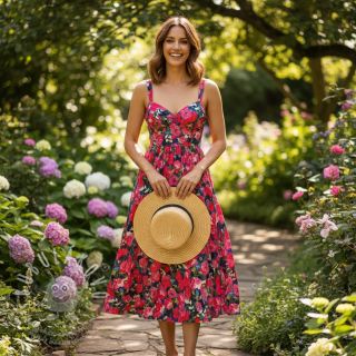 Viskóza LUREX Pink flowers digital print