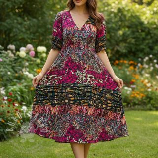 Viskóza Dimulti red digital print