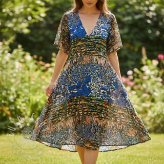 Viskóza Dimulti dark blue digital print