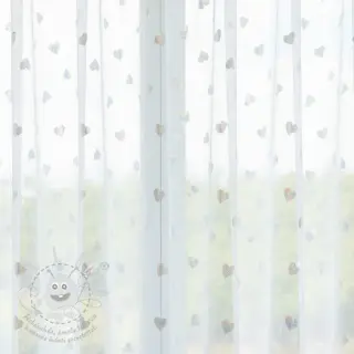 Tyl na TUTU Rainbow HEARTS off white