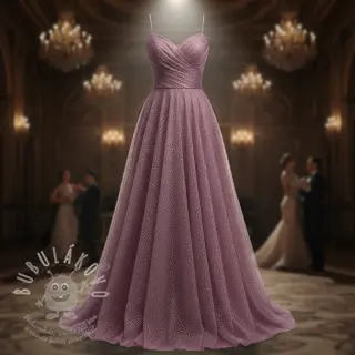 Tyl na TUTU ROYAL SPARKLE dark lilac gold