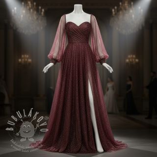 Tyl na TUTU ROYAL SPARKLE aubergine gold