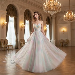 Tyl na TUTU Rainbow glitter design I