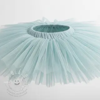 Tyl na TUTU ROYAL SPARKLE light blue gold