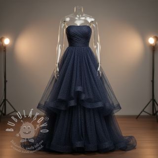 Tyl na TUTU ROYAL SPARKLE navy silver