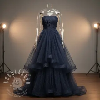 Tyl na TUTU ROYAL SPARKLE navy silver