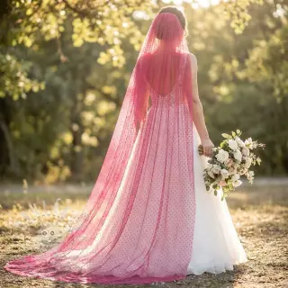 Tyl na TUTU SPOT dark fuchsia