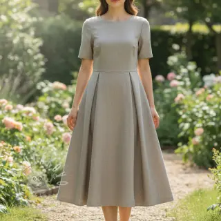 Len s bavlnou Lico beige