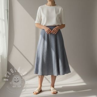 Len s bavlnou Fishbone navy