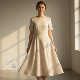 Len s bavlnou Fishbone natural