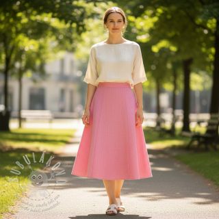 Len s bavlnou Fishbone fuchsia