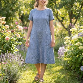 Len s bavlnou Fishbone light jeans