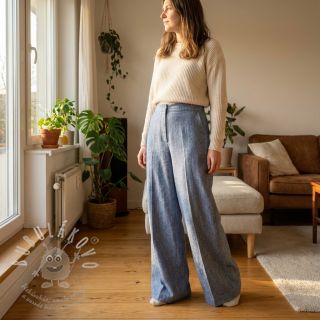 Len s bavlnou Fishbone light jeans