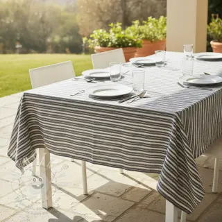 Len s bavlnou Lira big stripe black