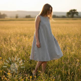 Len s bavlnou Lira big stripe black