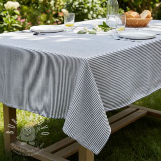 Len s bavlnou Lira medium stripe jeans