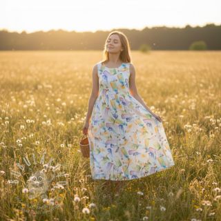 Len s bavlnou Bottles digital print