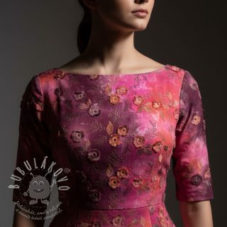 Bavlněná látka TIE DYE EMBROIDERY Poppy design Q