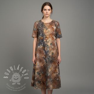 Bavlněná látka TIE DYE EMBROIDERY Poppy design M