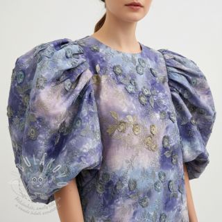 Bavlněná látka TIE DYE EMBROIDERY Poppy design T