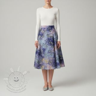 Bavlněná látka TIE DYE EMBROIDERY Poppy design T