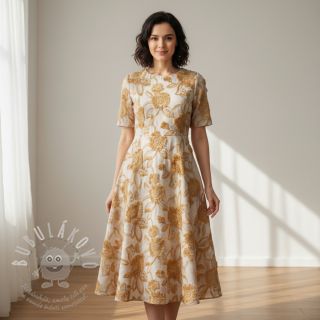 Bavlněná látka TIE DYE EMBROIDERY Swingy design A