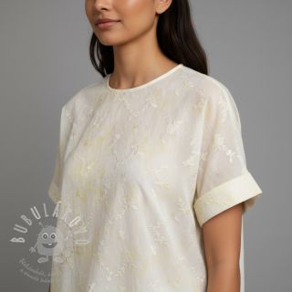 Bavlněná látka EMBROIDERY Tie-Dye yellow