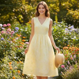 Bavlněná látka EMBROIDERY Tie-Dye yellow