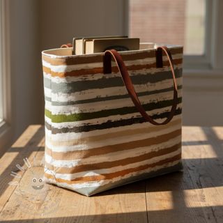 Bavlněná látka Big stripes Snoozy old green